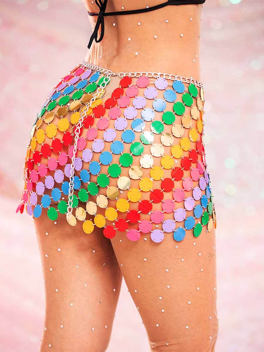Shiny Chainmail Mini Skirt