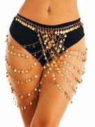 Gold shiny waist chain skirt