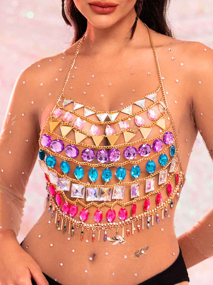 halter rhinestone top