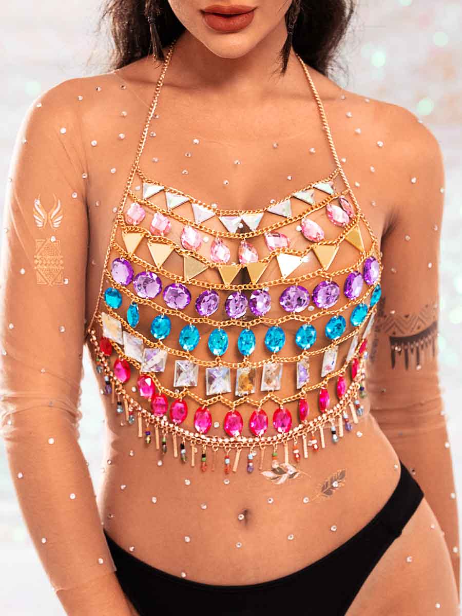 crystal halter top