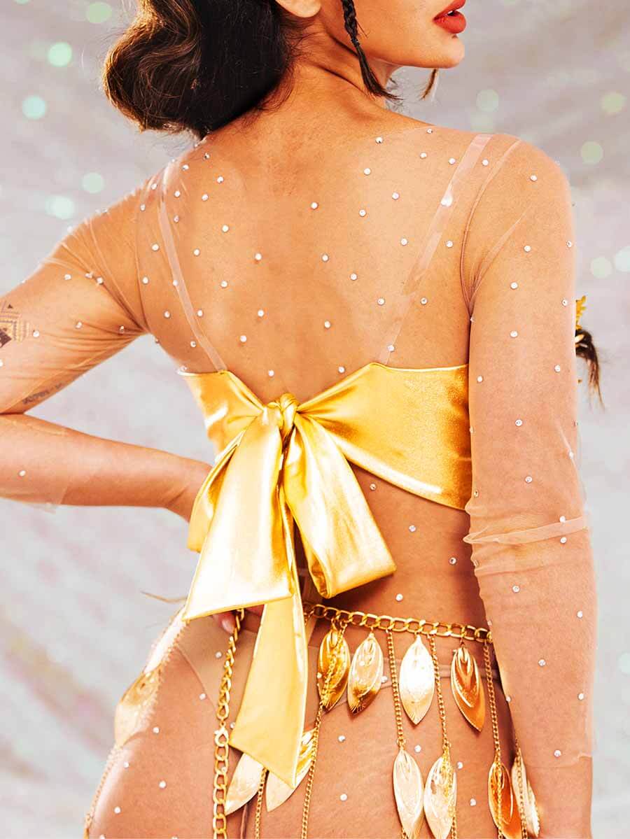 Gold Sequin Fringe Set