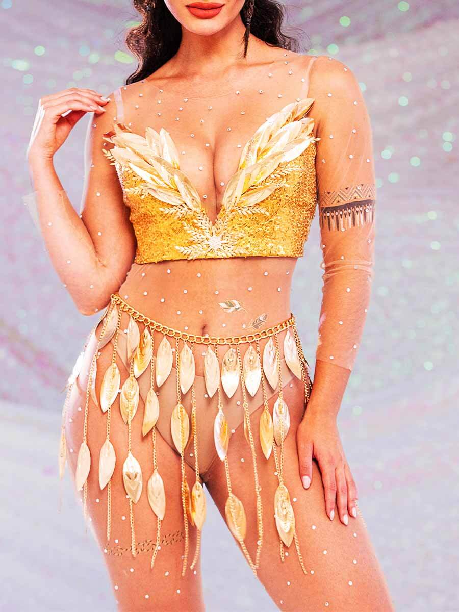 Shine Bright Gold Fringe Set