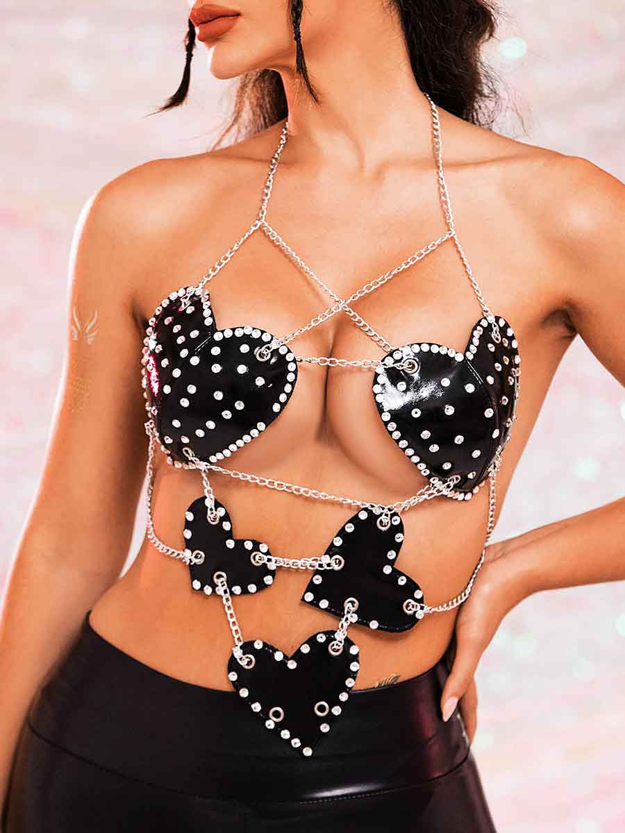 black rhinestone bra