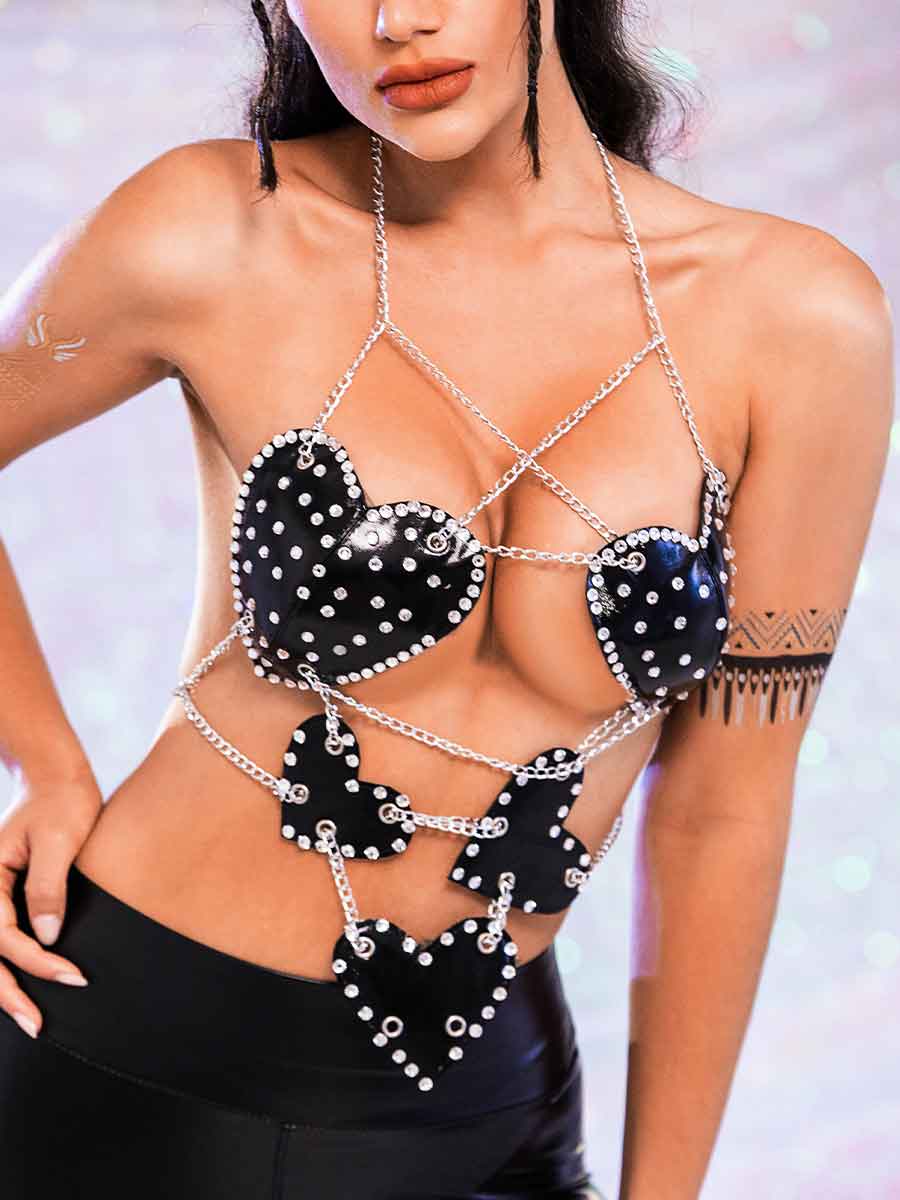 bedazzled black bra