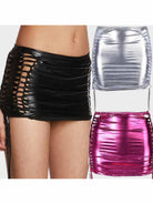 reflective tight mini skirt