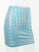 Sparkly light blue mini skirt