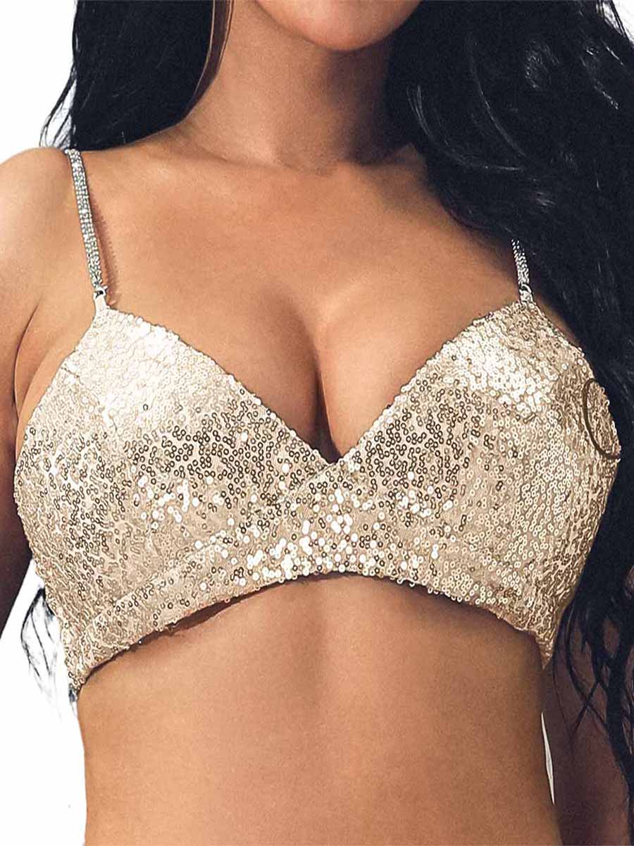 Champagne Glitter Bra