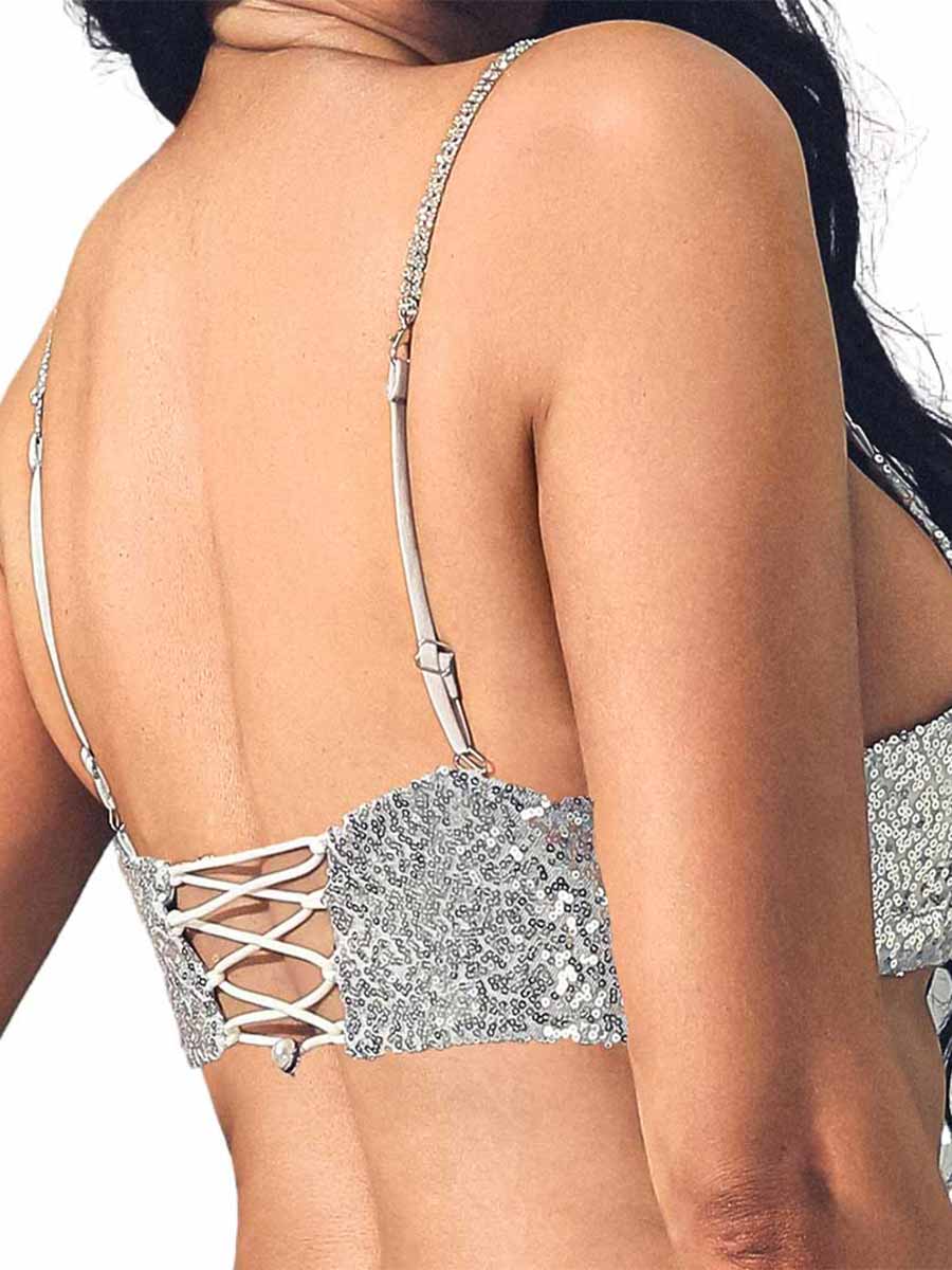 Shimmering Silver Bra