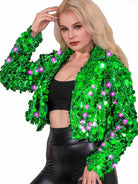 LED Bright Green Sequin Jacket