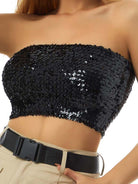 Black Sequin Tube Top