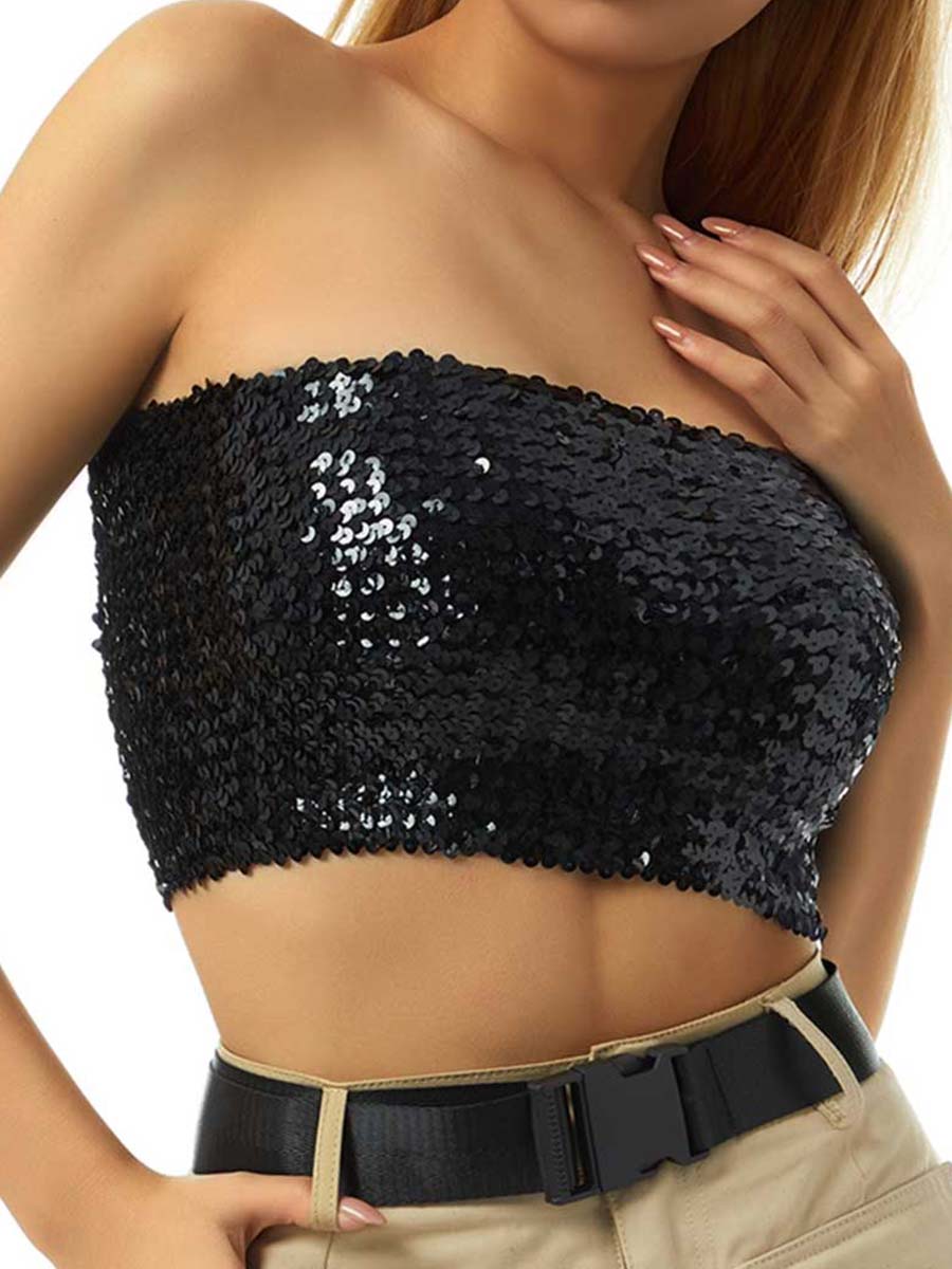 Black Glitter Bustier