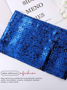 Blue Sequin Strapless Crop