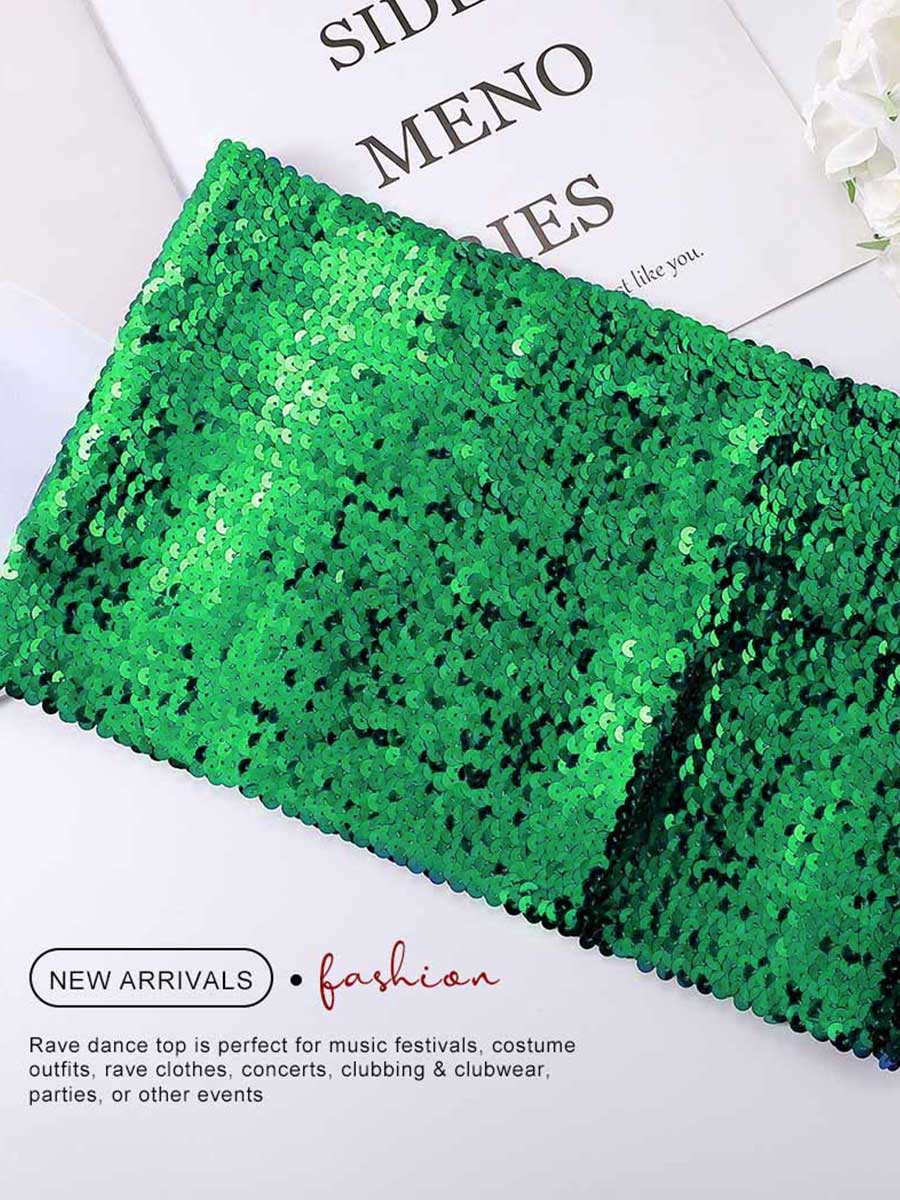 Sparkling Green Strapless Bandeau