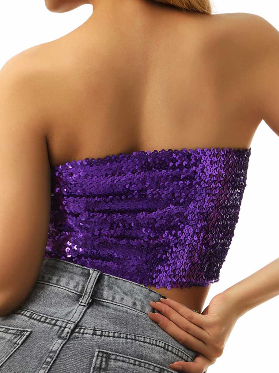 Grape Sparkling Crop Top