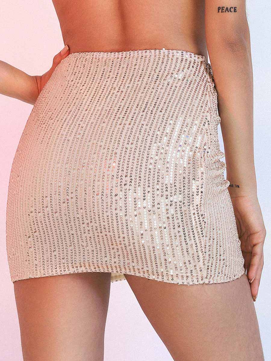 Champagne Gold Sequin Dress