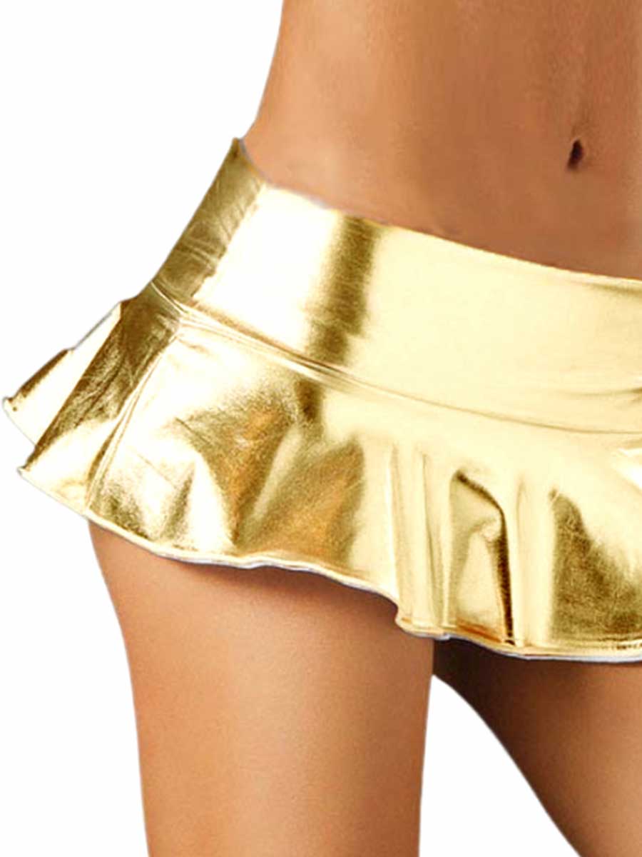 Shiny Gold Mini Skirt