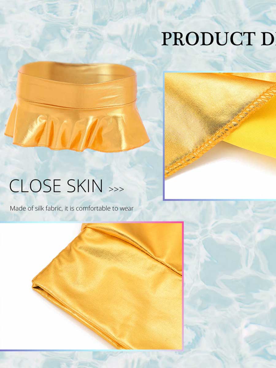 Lustrous Gold Mini Skirt