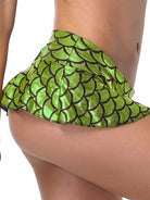 Shimmering Green Fish Scale Short Skirt