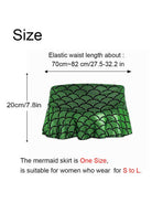 Gleaming Green Fish Scale Mini Skirt