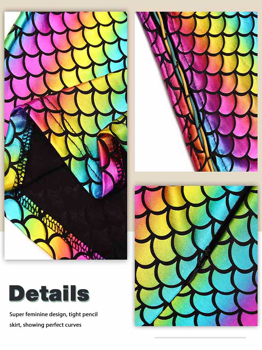 Vibrant Reflective Mermaid-Inspired Dress