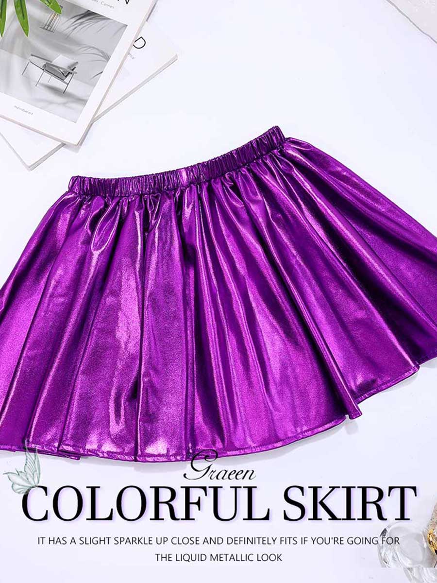 Lustrous Purple A-Line Skirt