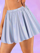 Shiny Silver A-Line Skirt