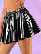 Shiny Black A-Line Skirt