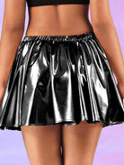 Lustrous Black A-Line Skirt