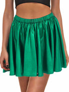 Emerald Green Satin A-Line Skirt