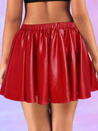 Vibrant Red Reflective Skater Skirt