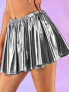 Cyberpunk Silver Mini Skirt