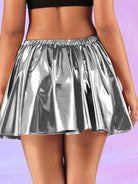 High-Gloss Metal Mini Skirt