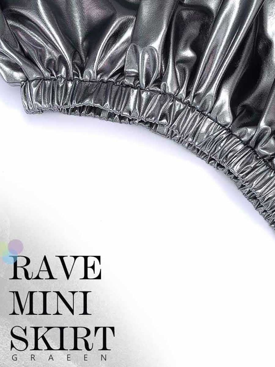 Reflective Alloy Mini Skirt