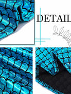 Lustrous Blue Fish Scale Party Skirt