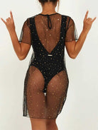  Illusion Black Sequin Cover-Up Gown