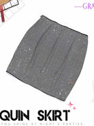 Shiny Grey Statement Skirt