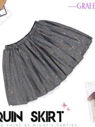 Metallic High-Waist Dance Skirt