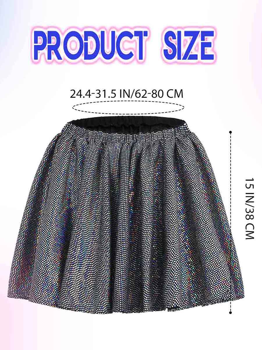 Glossy High-Waist A-Line Skirt