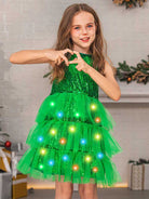 Children's Sparkling Green Holiday Party Dress