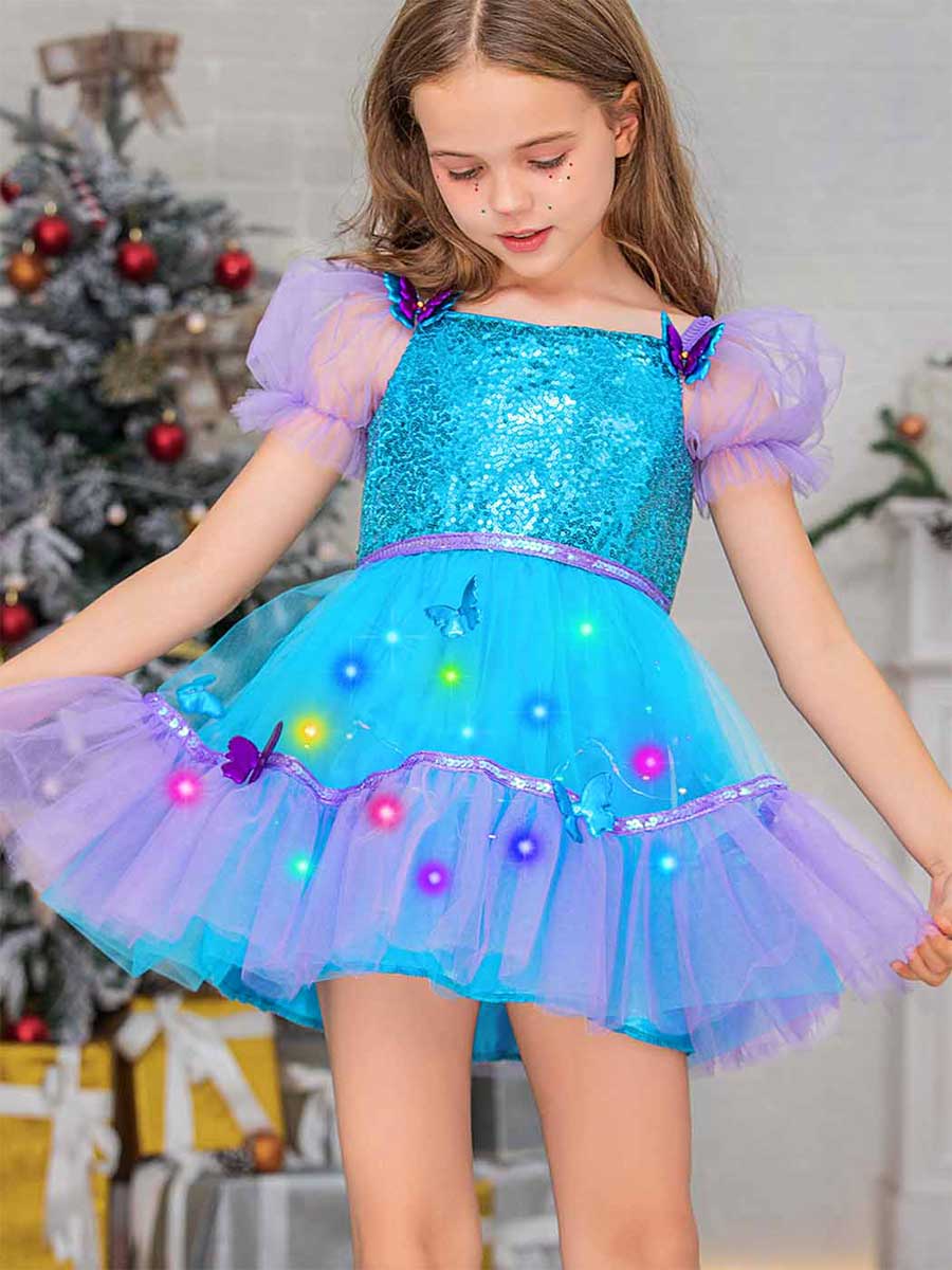 Children's Sparkling Blue LED Dress