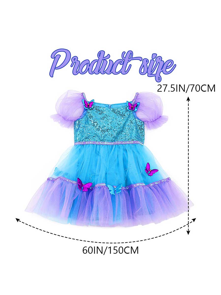 Blue Sequin Dress with LED Lights for Kids