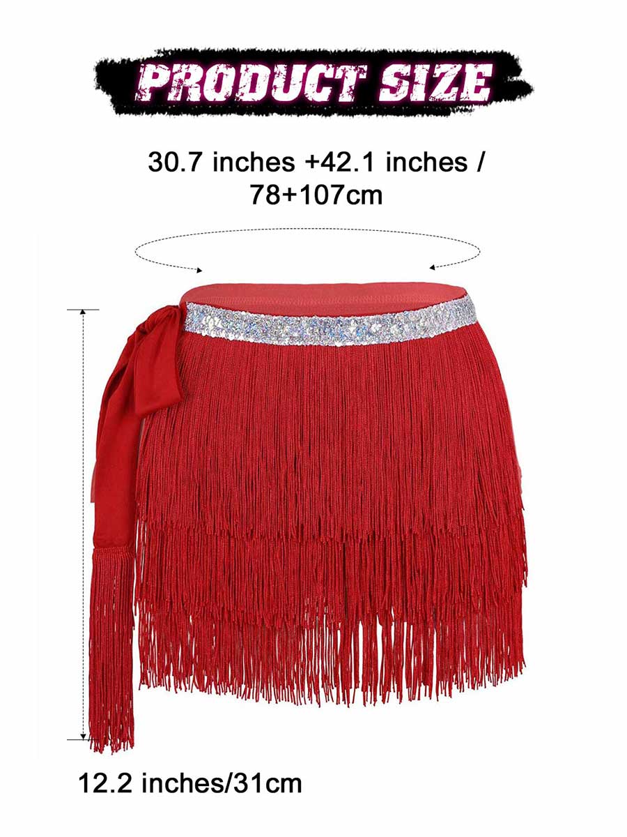 Red Fringe Mini Skirt