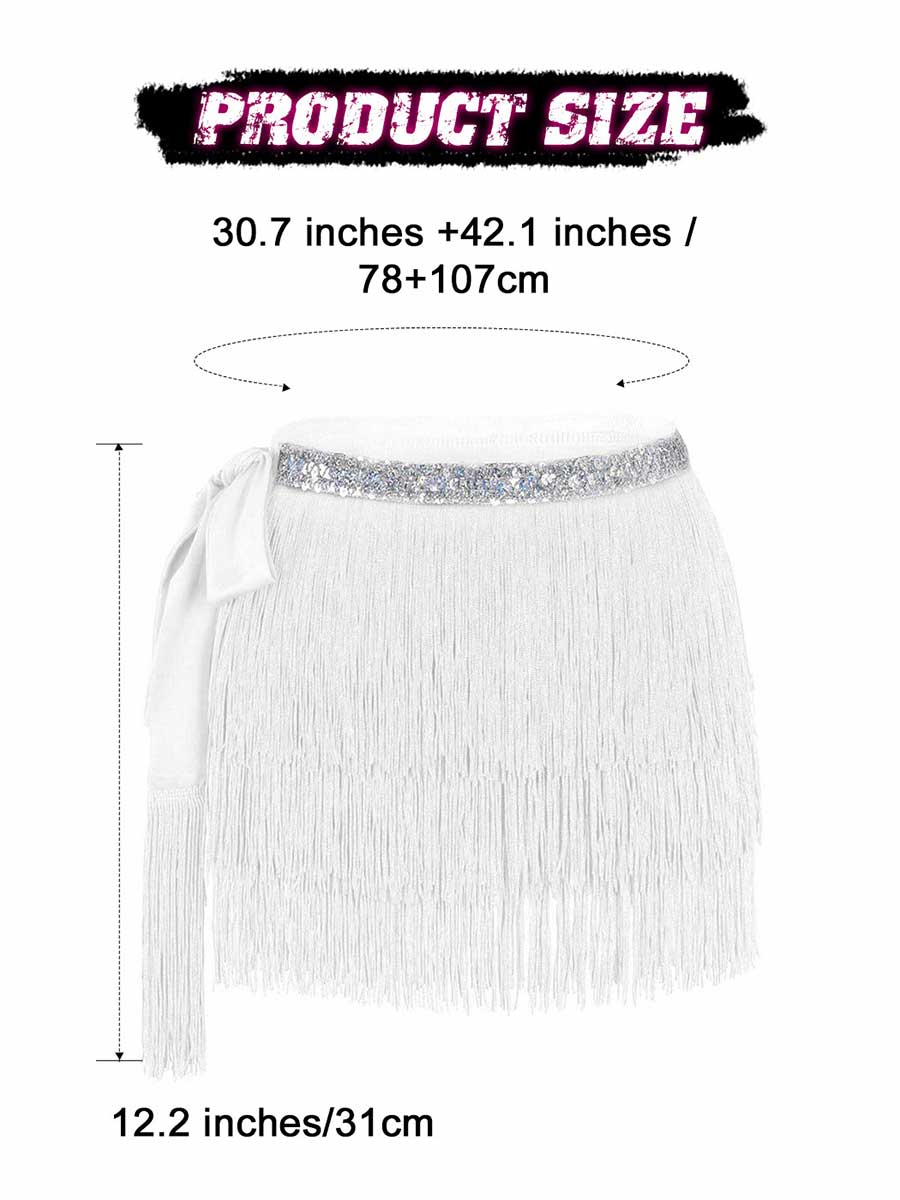 Sparkling Silver Tassel Skirt