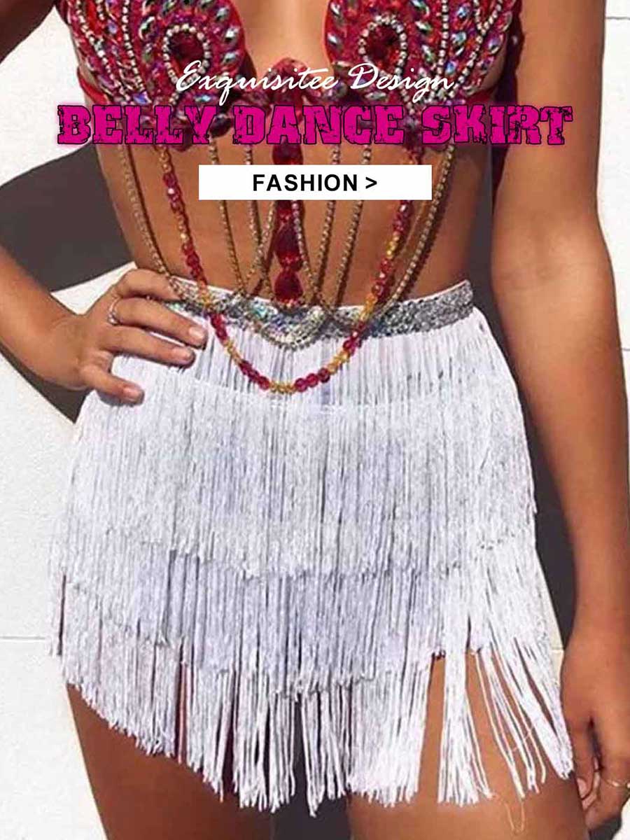 Dazzling Silver Fringe Sequin Skirt