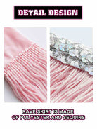 Sparkling Pink Fringe Party Skirt