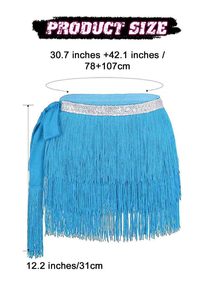 Shimmering Blue Fringe Skirt