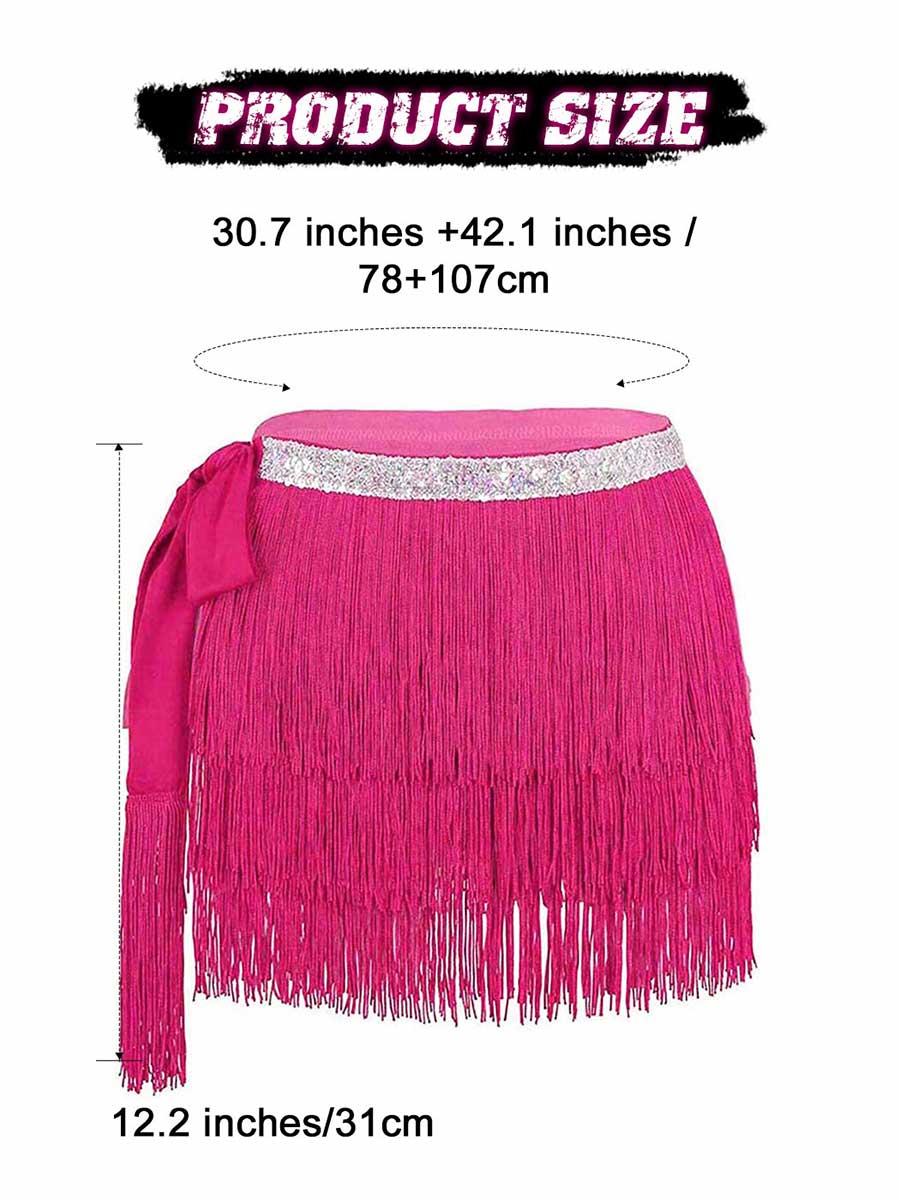 Rose Pink Fringe Mini Skirt