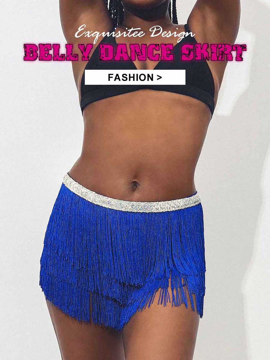 Bright Blue Party Fringe Skirt