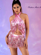 Metallic Blush Sequin Set