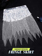 Shimmering Rhinestone Mesh Skirt